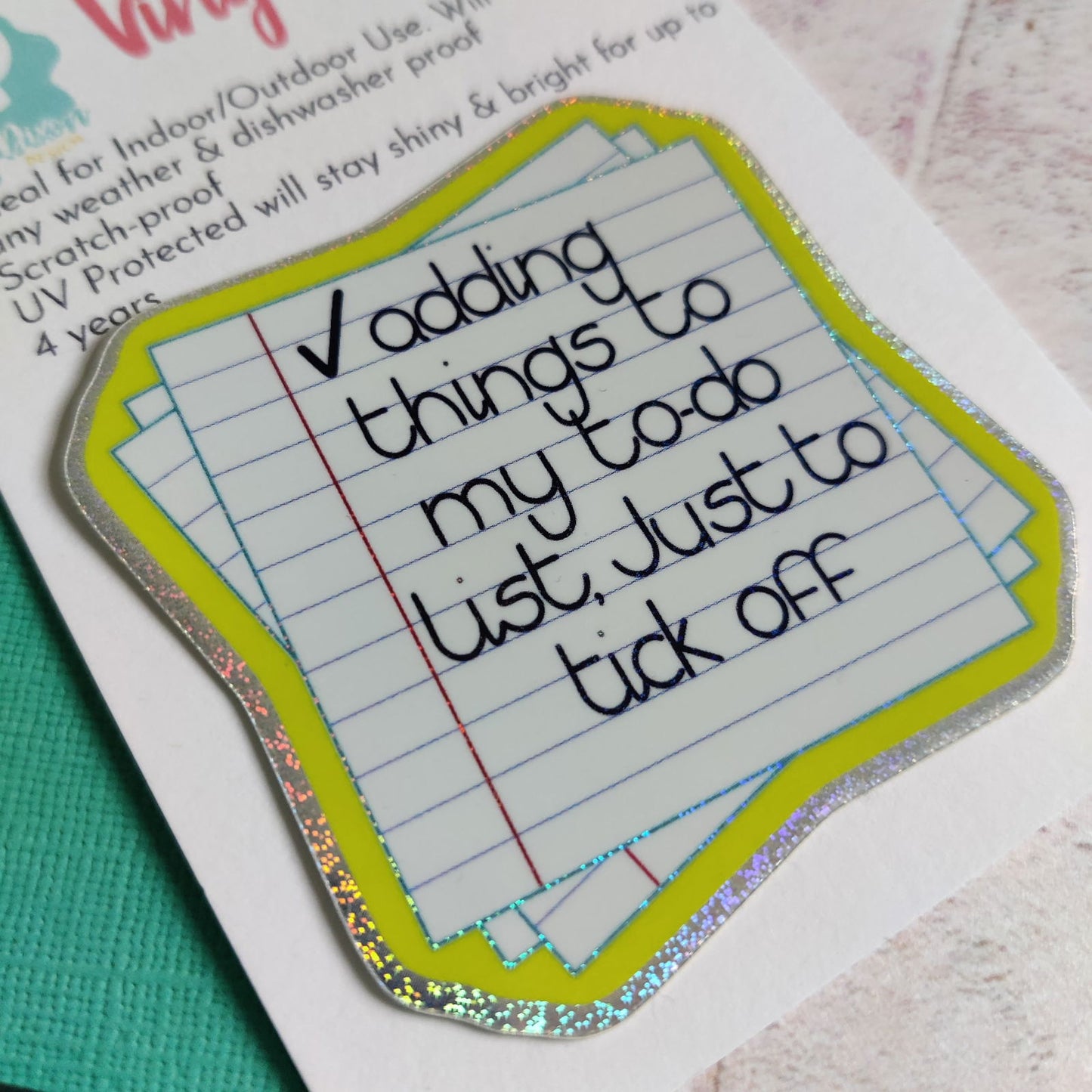 Adding things to me todo list, just to tick off Vinyl Sticker - Fay Dixon Design
