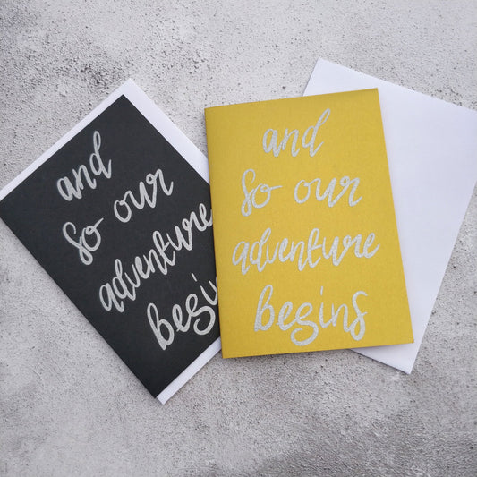 And so our adventure begins Glitter Greeting Card - Fay Dixon Design