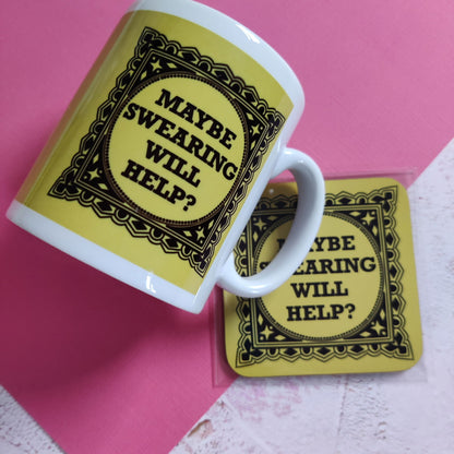 Full Colour Maybe Swearing Will Help Mug - Fay Dixon Design