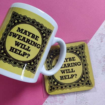 Full Colour Maybe Swearing Will Help Mug - Fay Dixon Design