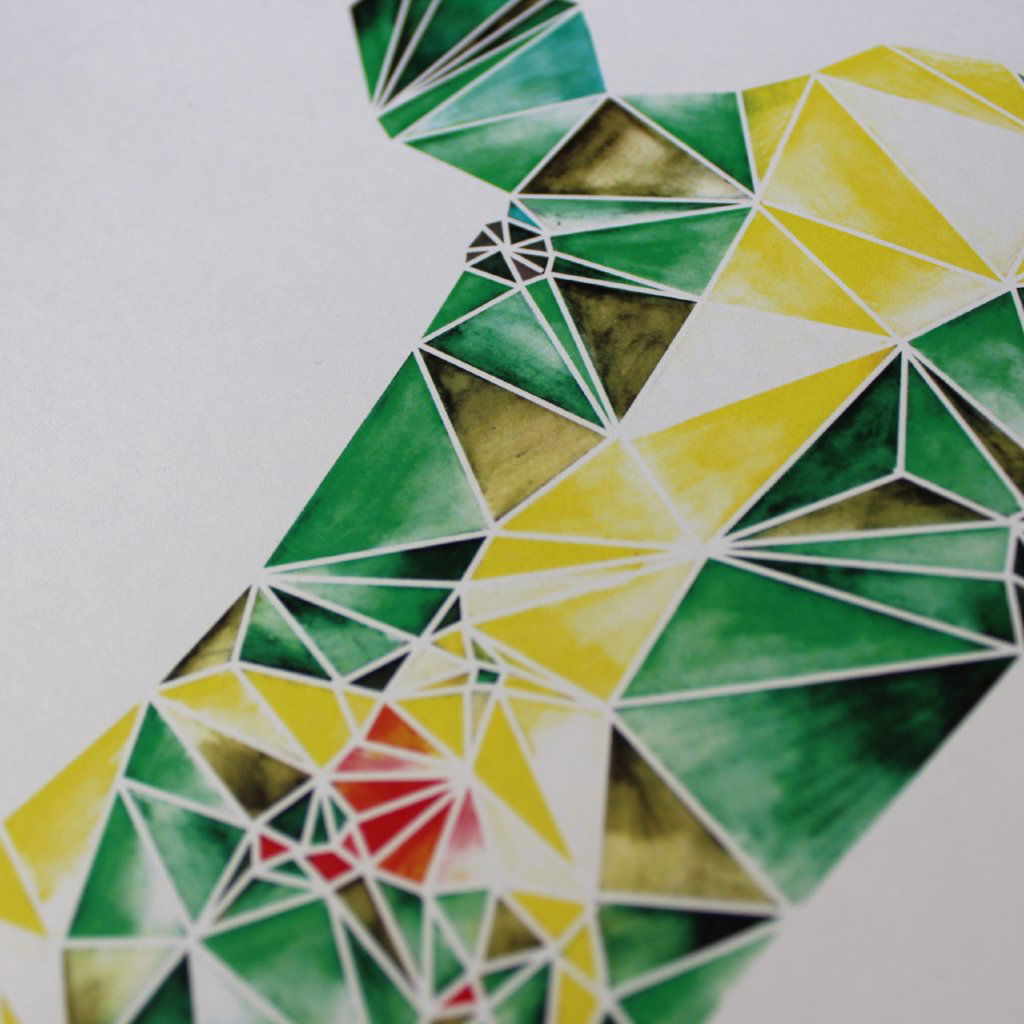 Geometric Watercolour Cow Digital Print - Fay Dixon Design