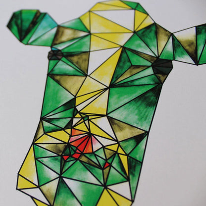 Geometric Watercolour Cow Digital Print - Fay Dixon Design