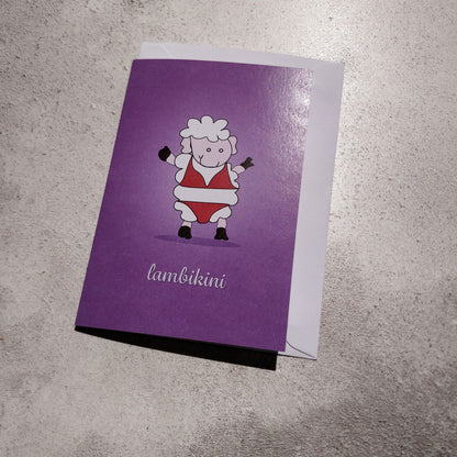 Lambikini Greeting Card - Fay Dixon Design