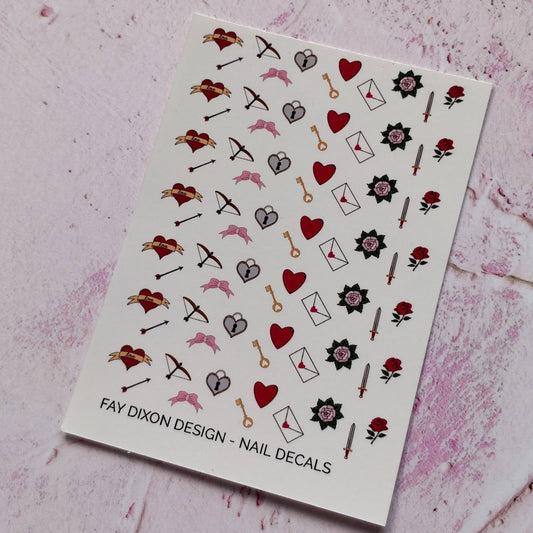 Love and Weapons Waterslide Nail Decals - Fay Dixon Design