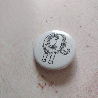 Floral Horse Illustrated Badge/Mirror - Fay Dixon Design