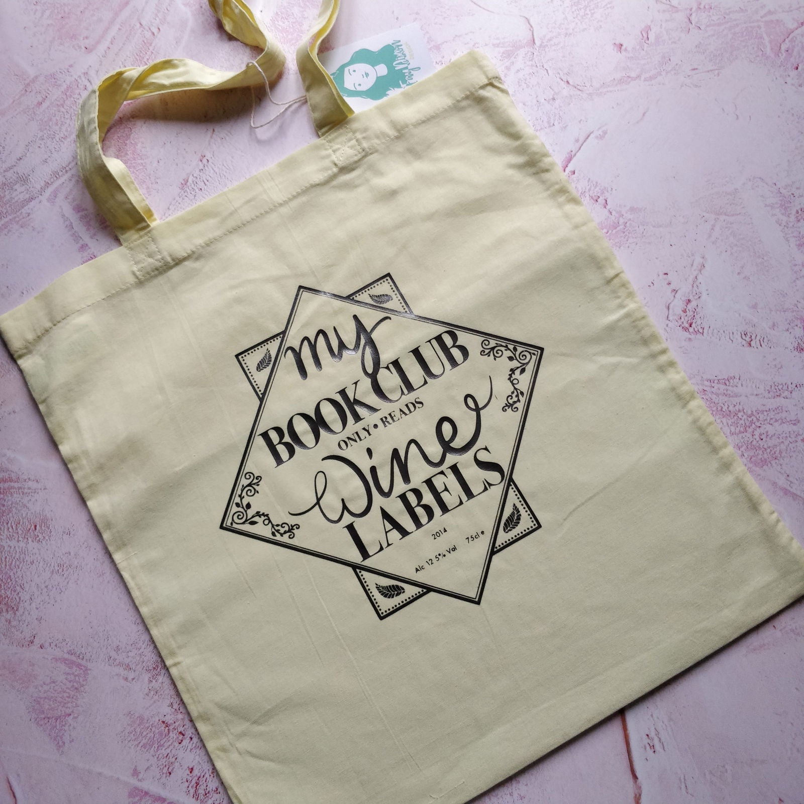 My Book Club only Read Wine Labels Tote Bag - Fay Dixon Design