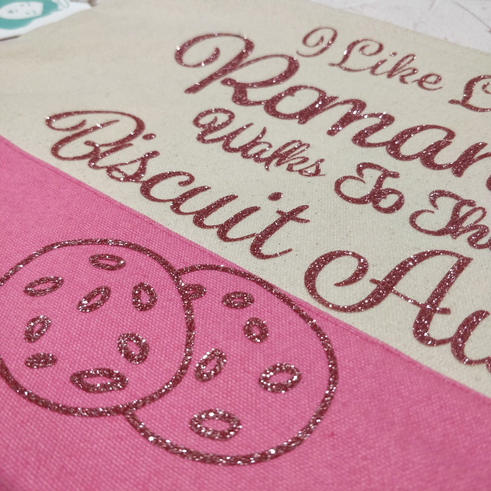 Romantic Walks to the Biscuit Aisle Cotton Pouch - Fay Dixon Design