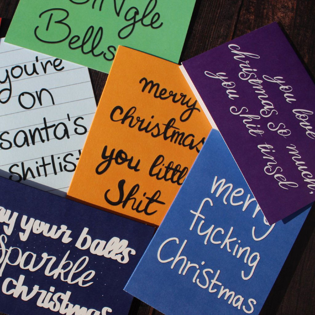You love Christmas so much, you shit Tinsel Christmas Card - Fay Dixon Design