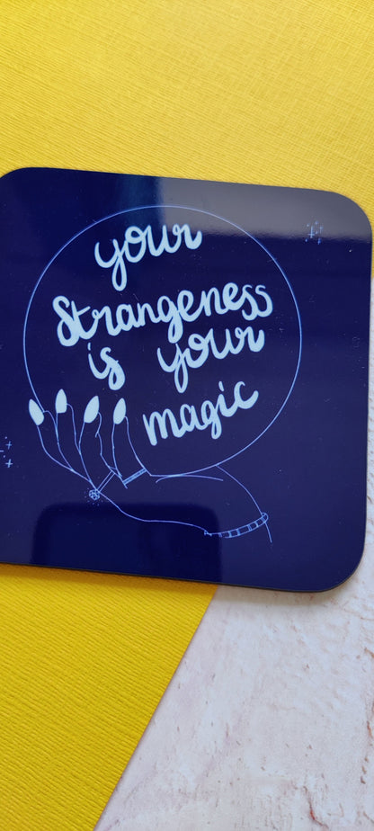 Your Strangeness is your Magic Square Coaster - Fay Dixon Design