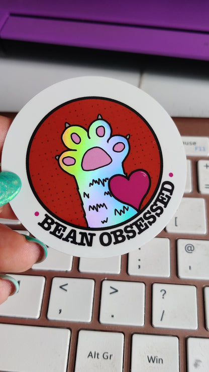 bean obsessed cat themed Vinyl Sticker